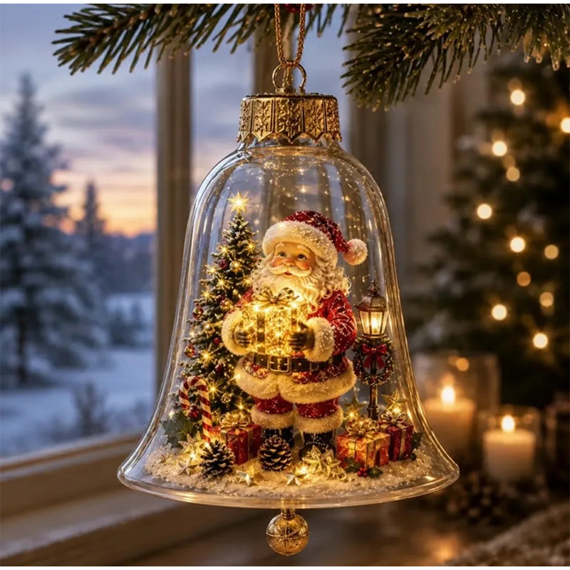 Plastic Dome Clear - Ornements de cloches de Noël lumineuses